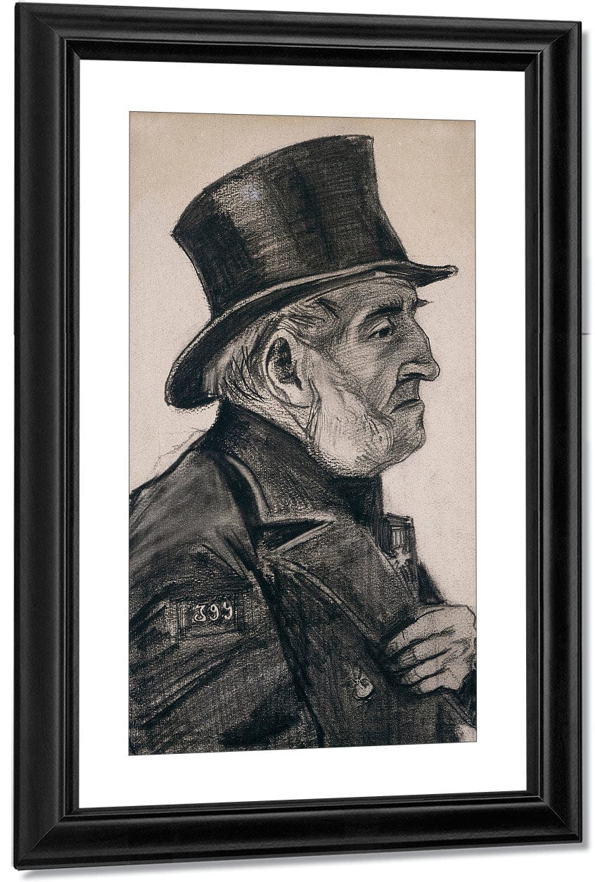 Almshouse Man In Top Hat By Vincent Van Gogh Fine Art Print