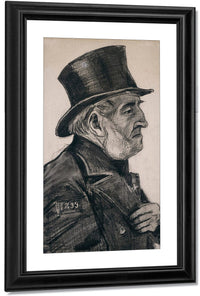 Almshouse Man In Top Hat By Vincent Van Gogh Fine Art Print