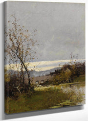 Along The Riverbank Normandy By Eugene Galien Laloue Fine Art Print