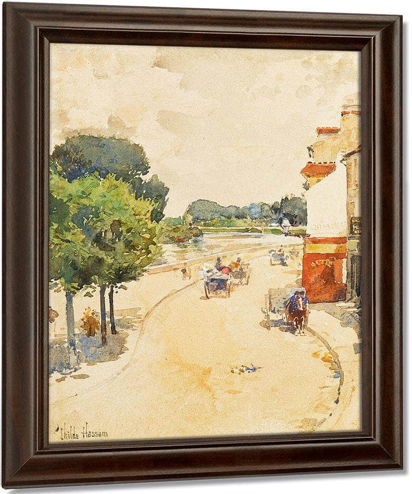 Along The Seine, Bougival By Childe Hassam Fine Art Print