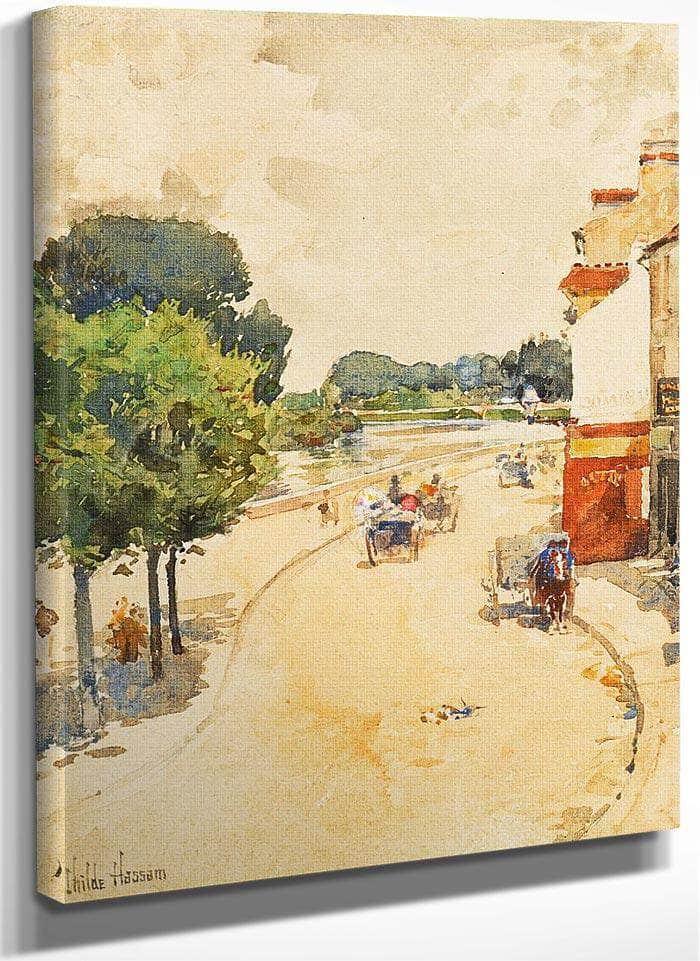 Along The Seine, Bougival By Childe Hassam Fine Art Print