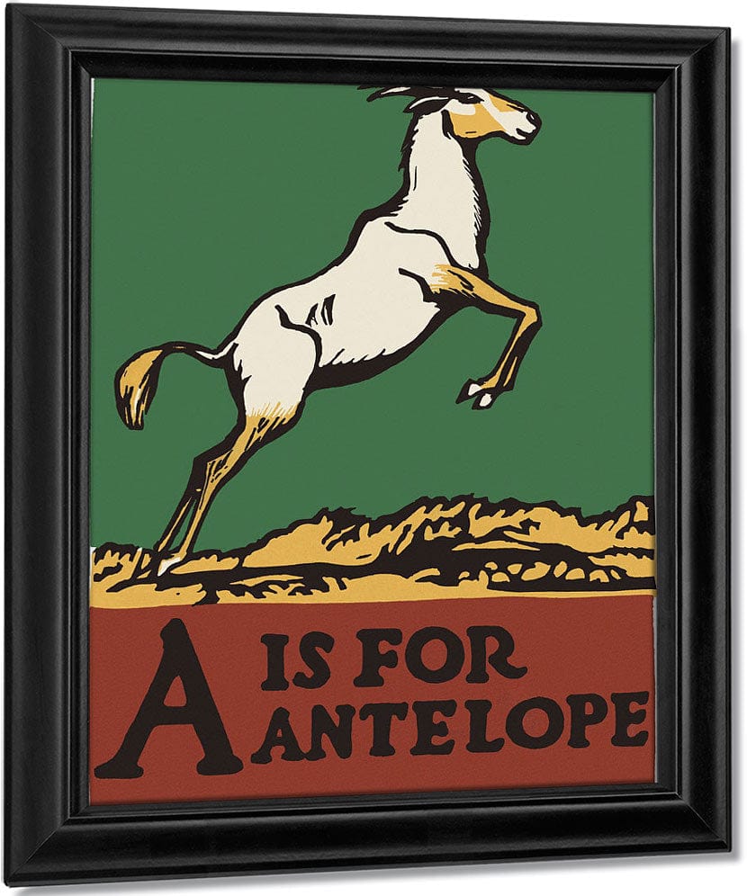 Alphabet  A Is For Antelope By C.B. Falls Fine Art Print