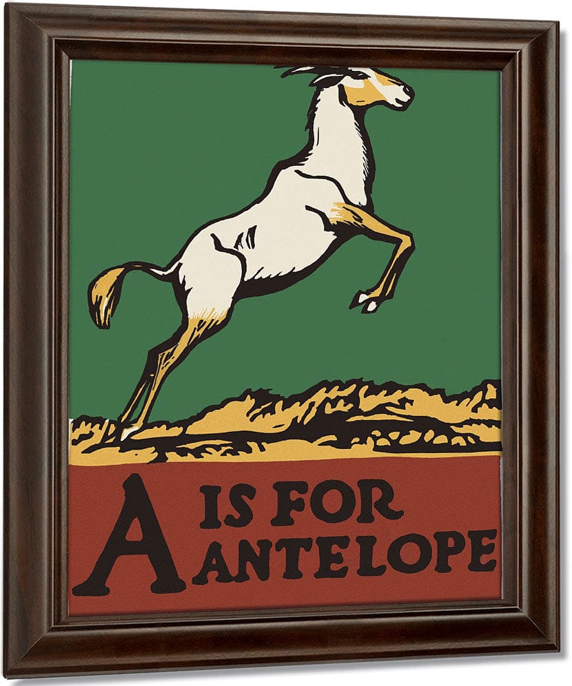 Alphabet  A Is For Antelope By C.B. Falls Fine Art Print