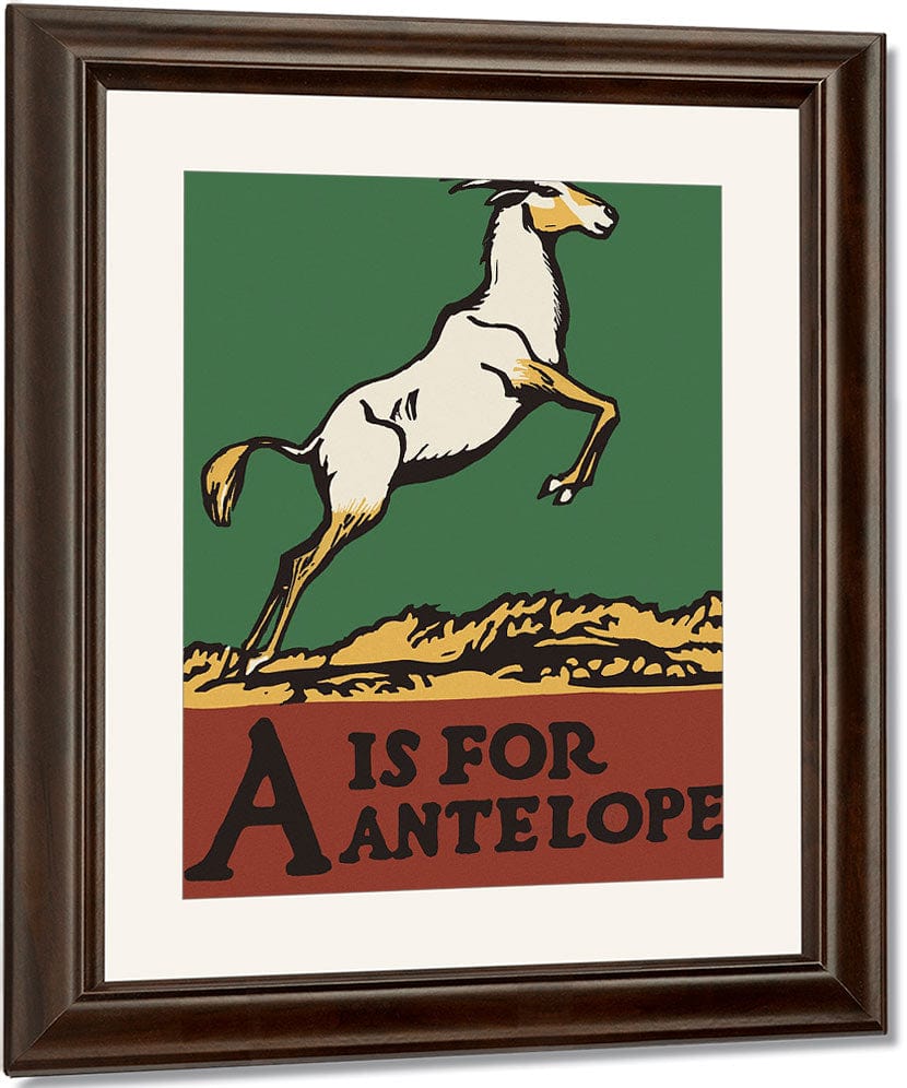 Alphabet  A Is For Antelope By C.B. Falls Fine Art Print