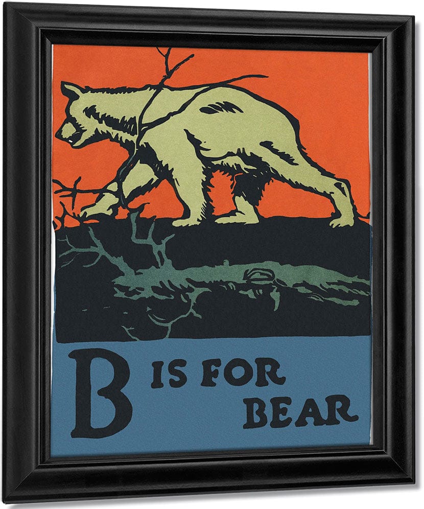 Alphabet B Is For Bear By C.B. Falls Fine Art Print