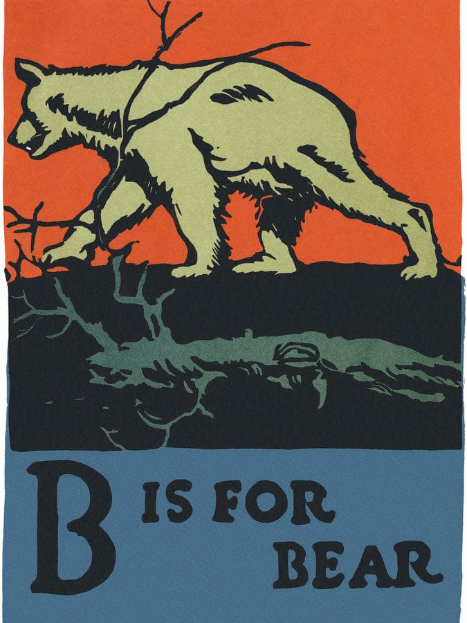 Alphabet B Is For Bear By C.B. Falls Fine Art Print