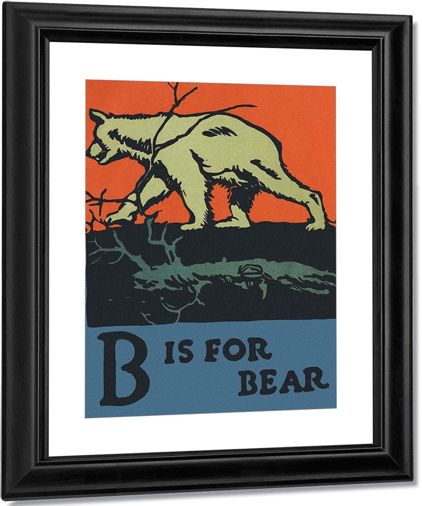 Alphabet B Is For Bear By C.B. Falls Fine Art Print
