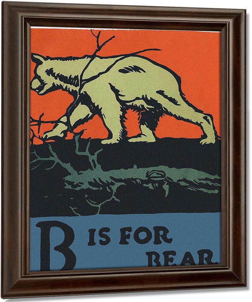 Alphabet B Is For Bear By C.B. Falls Fine Art Print