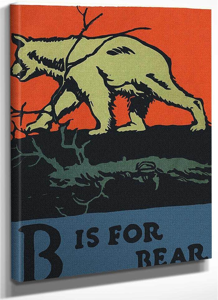 Alphabet B Is For Bear By C.B. Falls Fine Art Print