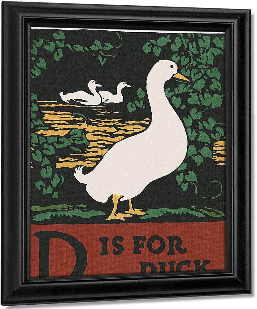 Alphabet  D Is For Duck By C.B. Falls Fine Art Print