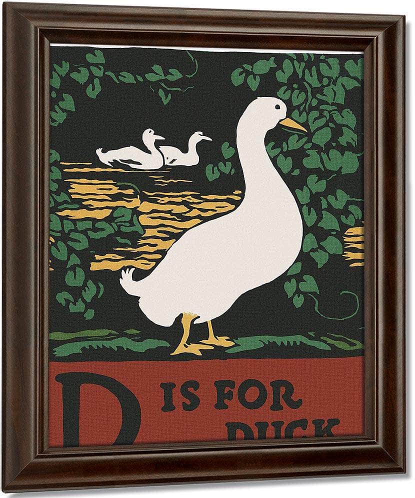 Alphabet  D Is For Duck By C.B. Falls Fine Art Print