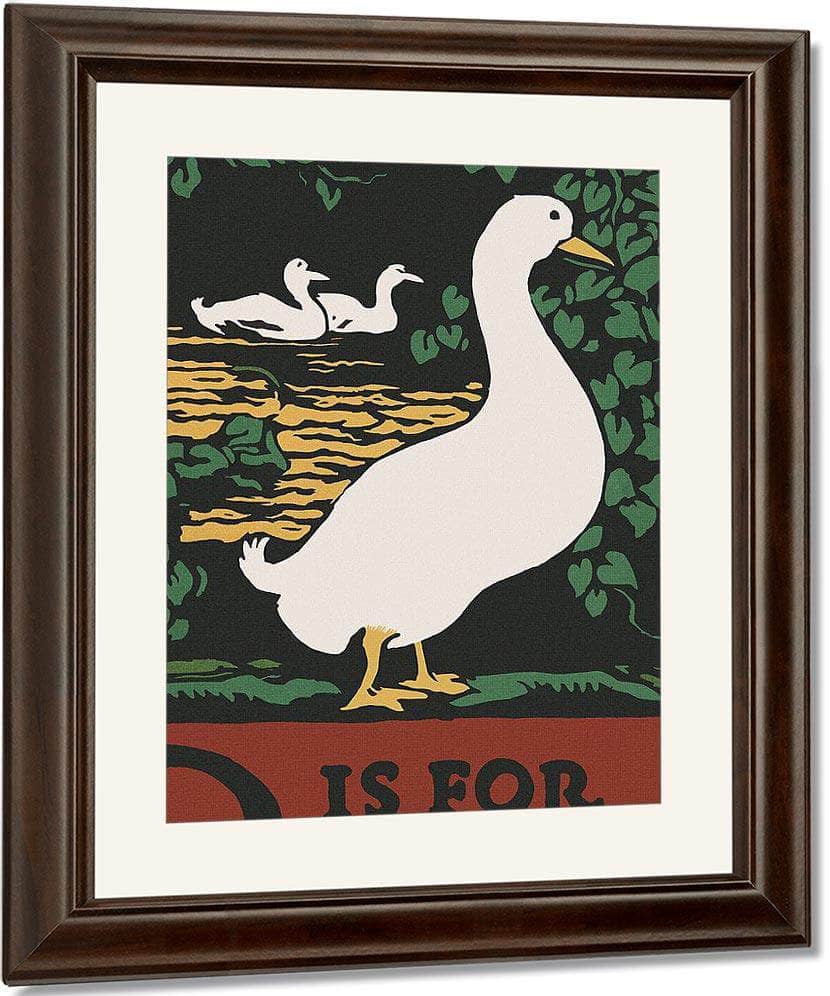 Alphabet  D Is For Duck By C.B. Falls Fine Art Print