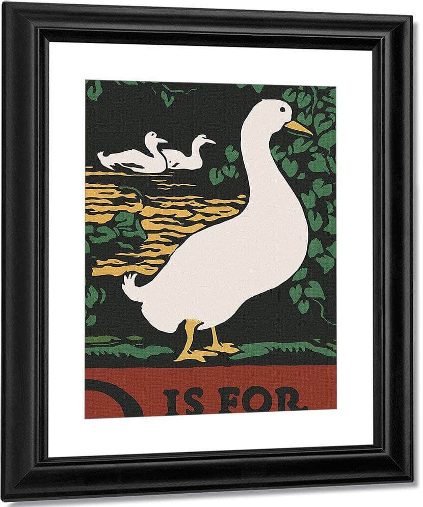 Alphabet  D Is For Duck By C.B. Falls Fine Art Print
