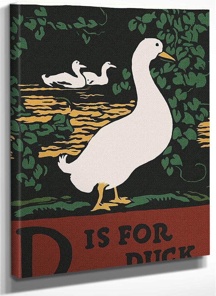 Alphabet  D Is For Duck By C.B. Falls Fine Art Print