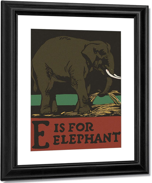Alphabet E Is For Elephant By C.B. Falls Fine Art Print