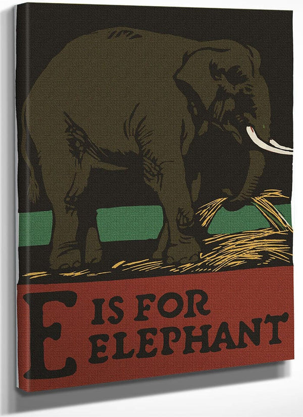Alphabet E Is For Elephant By C.B. Falls Fine Art Print