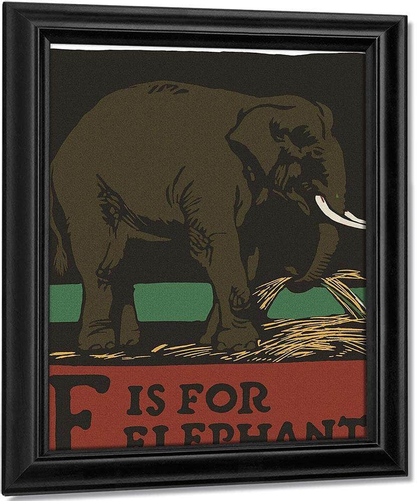 Alphabet E Is For Elephant By C.B. Falls Fine Art Print