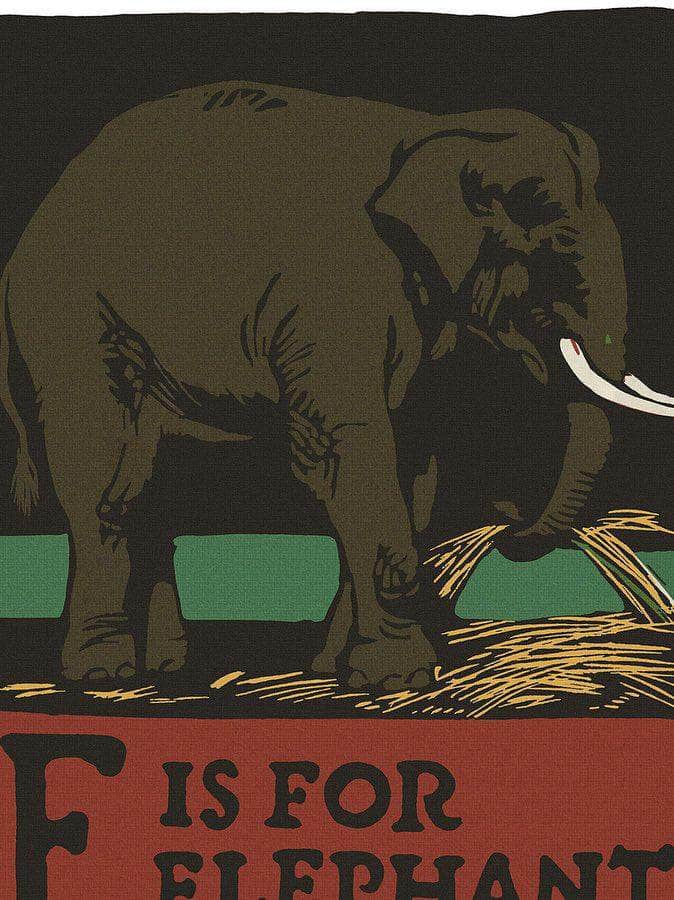Alphabet E Is For Elephant By C.B. Falls Fine Art Print