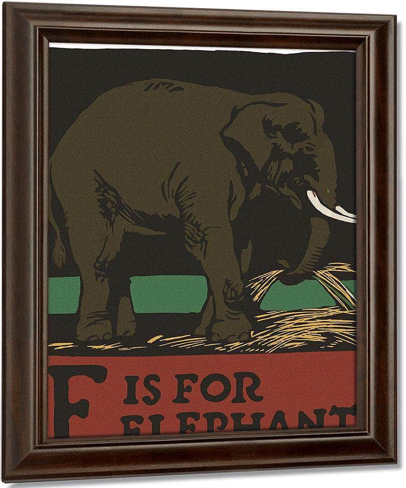 Alphabet E Is For Elephant By C.B. Falls Fine Art Print