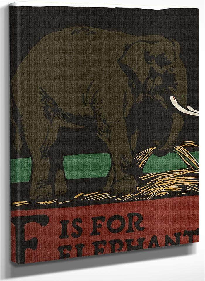 Alphabet E Is For Elephant By C.B. Falls Fine Art Print