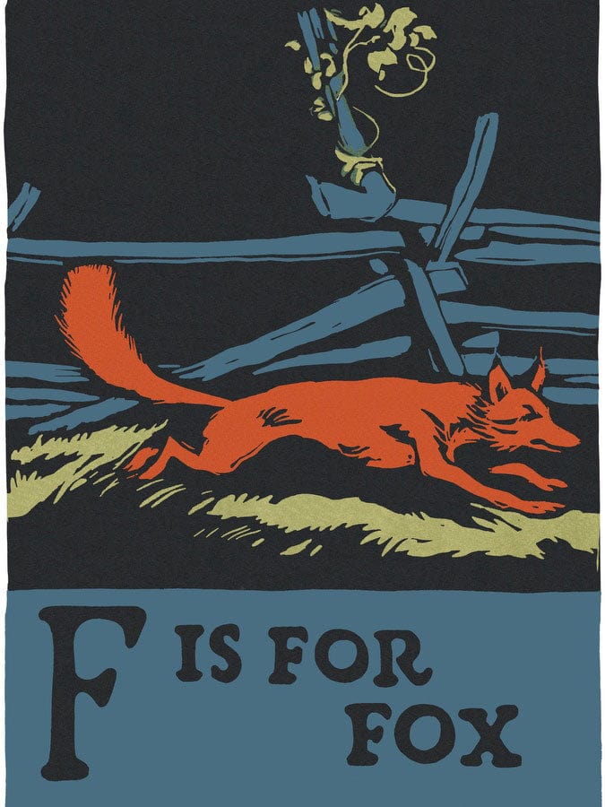 Alphabet F Is For Fox By C.B. Falls Fine Art Print