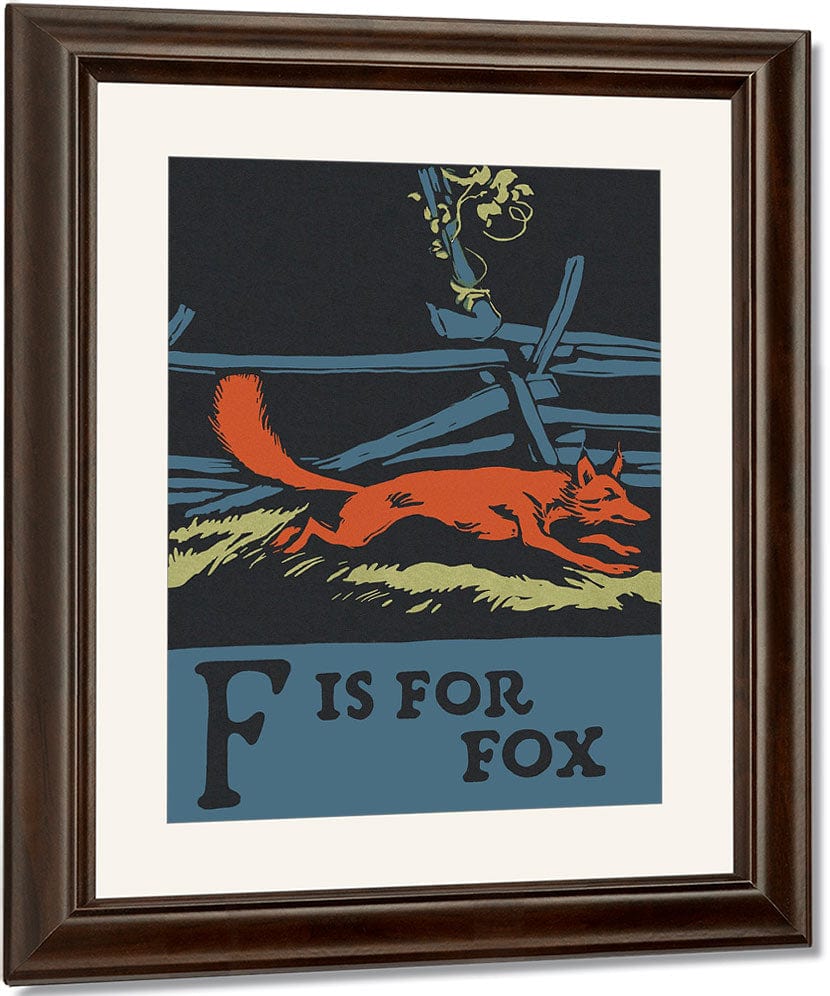Alphabet F Is For Fox By C.B. Falls Fine Art Print