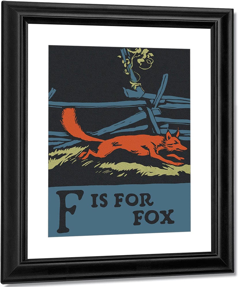 Alphabet F Is For Fox By C.B. Falls Fine Art Print