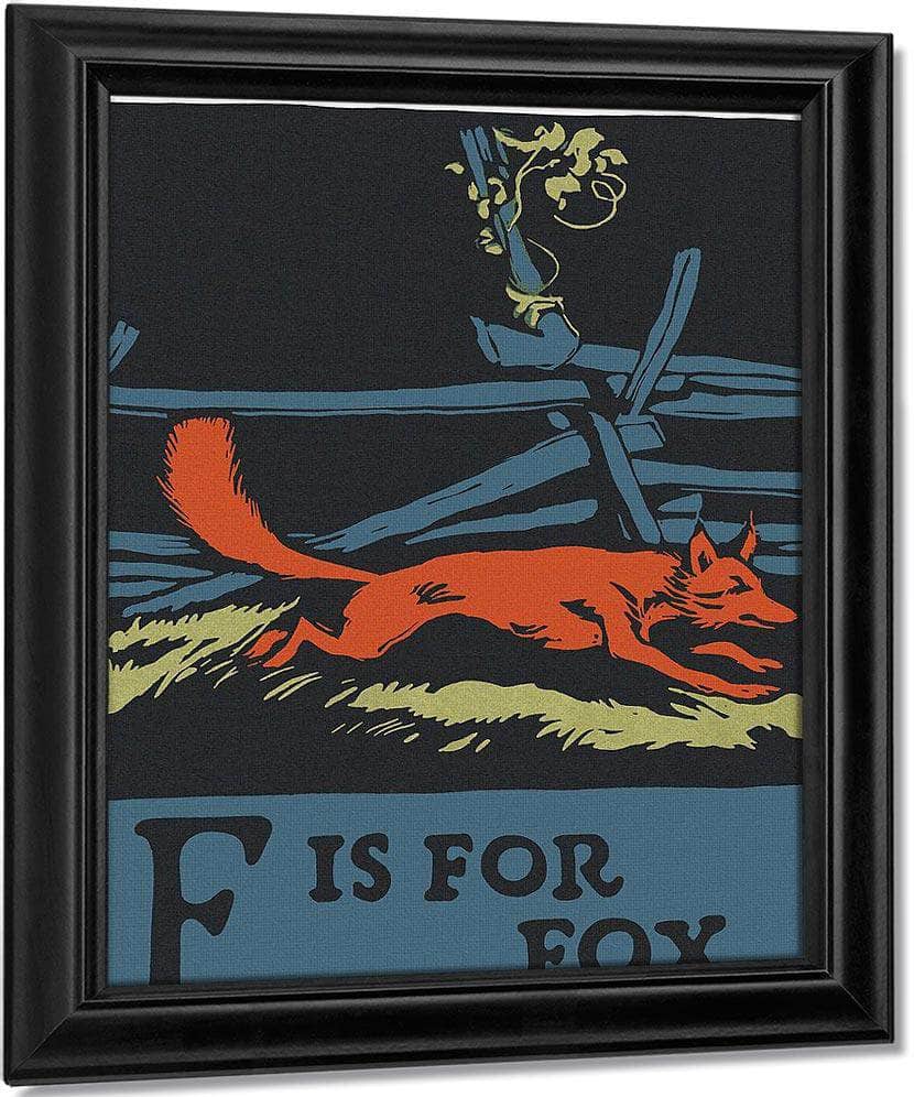 Alphabet F Is For Fox By C.B. Falls Fine Art Print