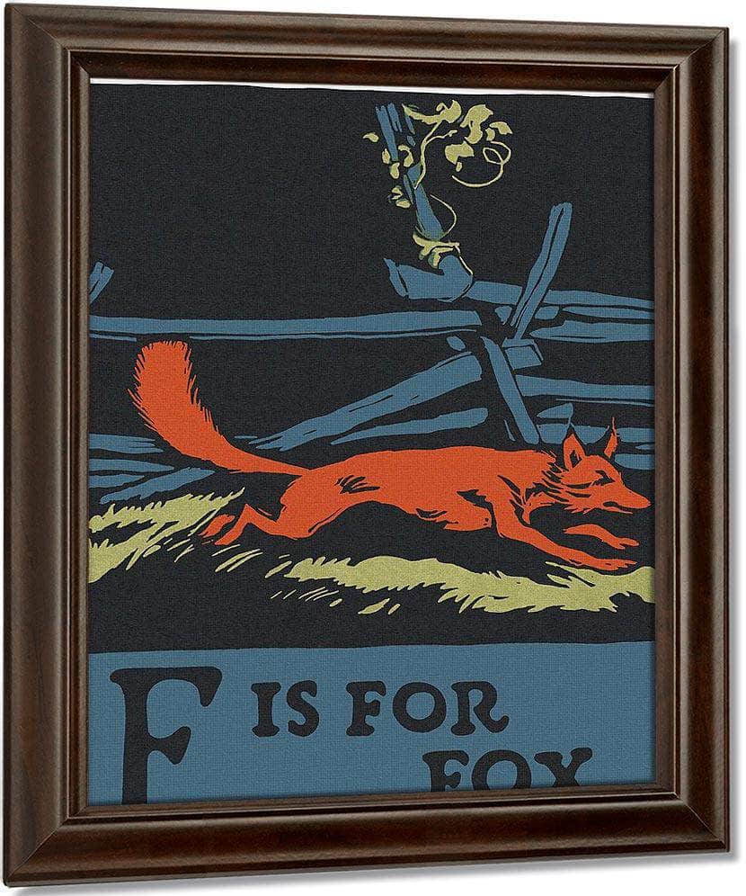 Alphabet F Is For Fox By C.B. Falls Fine Art Print