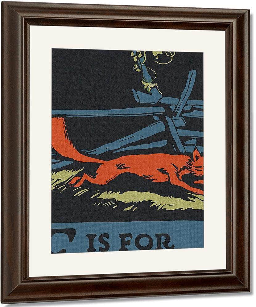 Alphabet F Is For Fox By C.B. Falls Fine Art Print