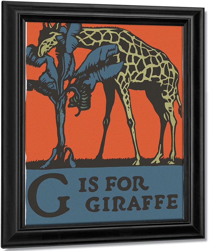 Alphabet G Is For Giraffe By C.B. Falls Fine Art Print