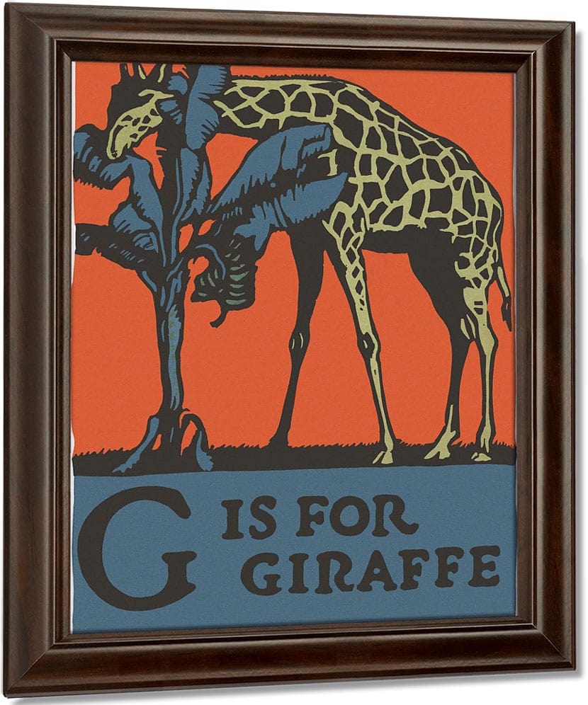 Alphabet G Is For Giraffe By C.B. Falls Fine Art Print