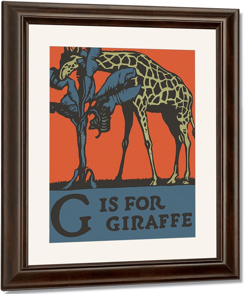 Alphabet G Is For Giraffe By C.B. Falls Fine Art Print