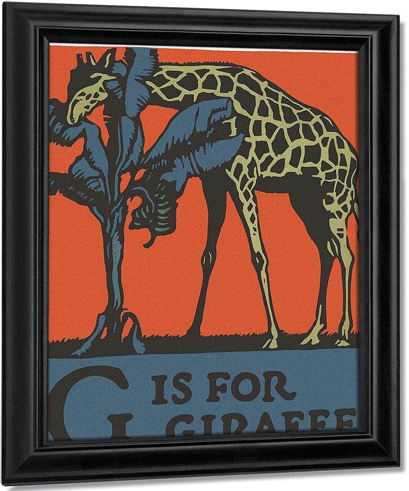 Alphabet G Is For Giraffe By C.B. Falls Fine Art Print