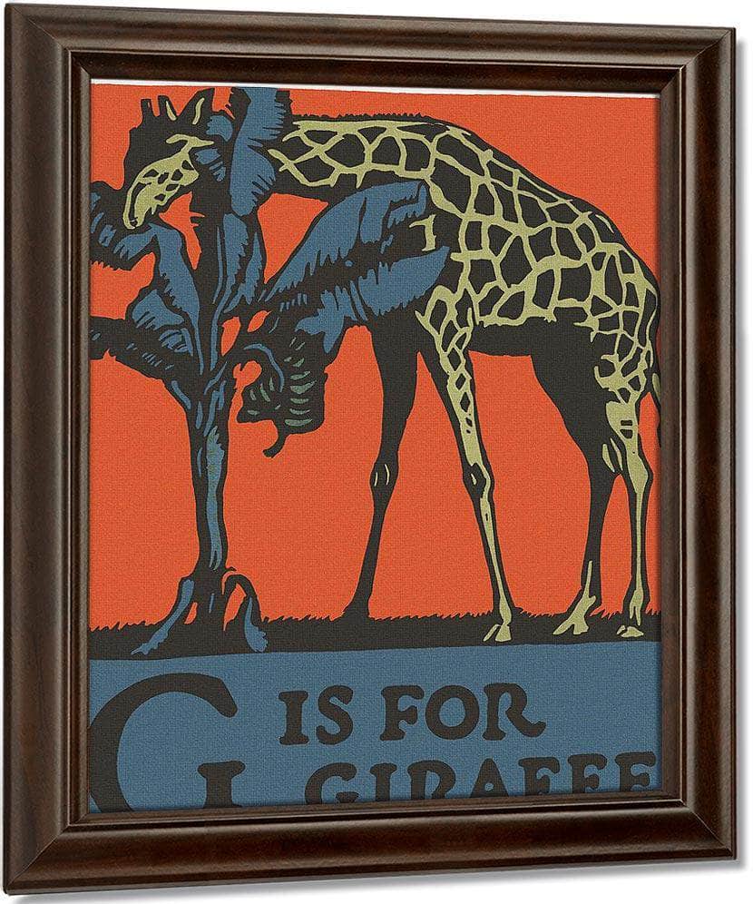 Alphabet G Is For Giraffe By C.B. Falls Fine Art Print