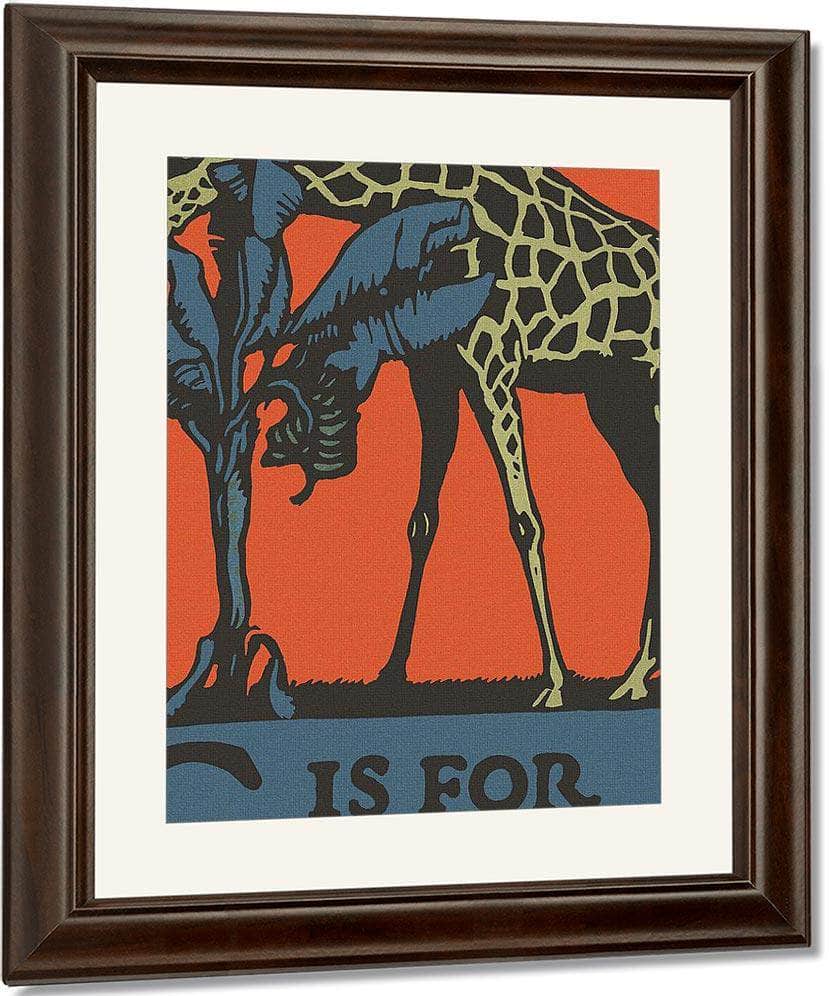 Alphabet G Is For Giraffe By C.B. Falls Fine Art Print