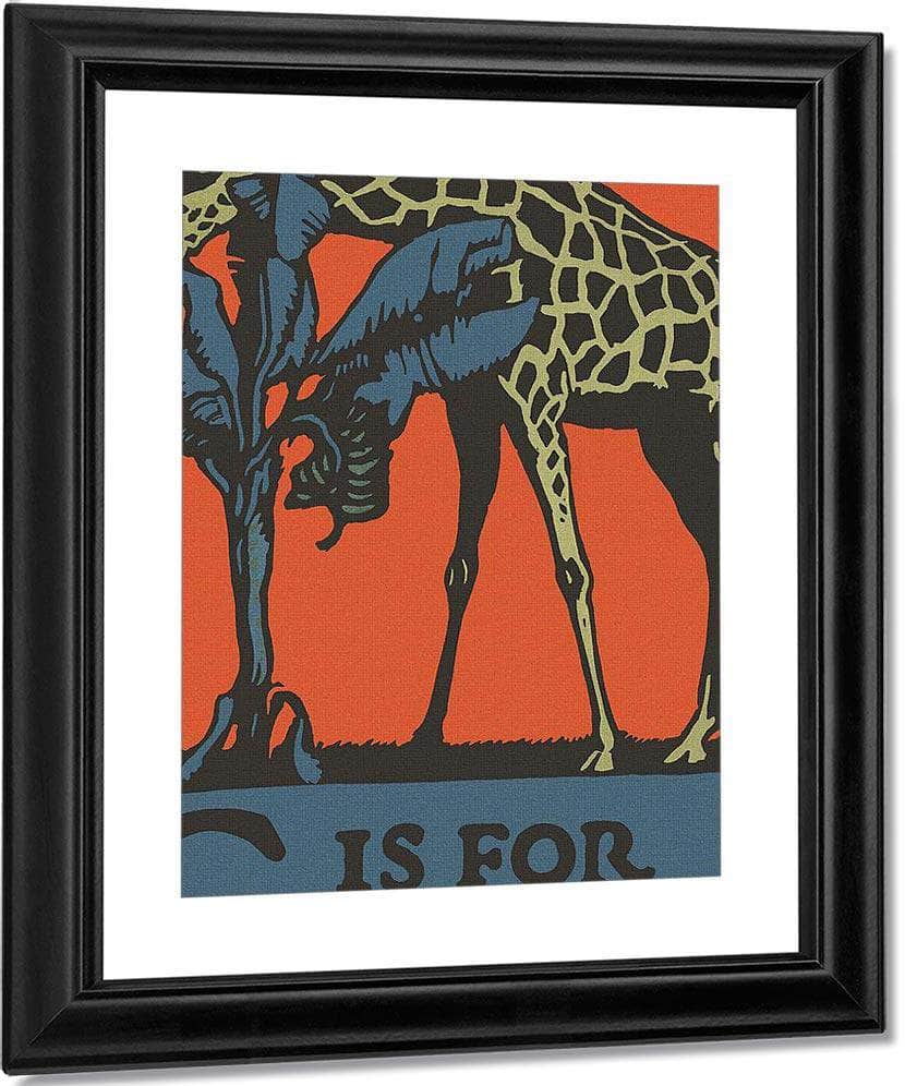 Alphabet G Is For Giraffe By C.B. Falls Fine Art Print