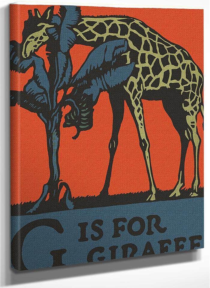 Alphabet G Is For Giraffe By C.B. Falls Fine Art Print