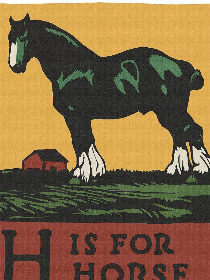 Alphabet H Is For Horse By C.B. Falls Fine Art Print