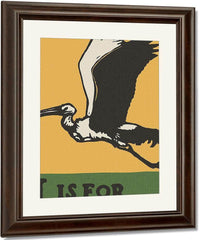 Alphabet I Is For Ibis By C.B. Falls Fine Art Print