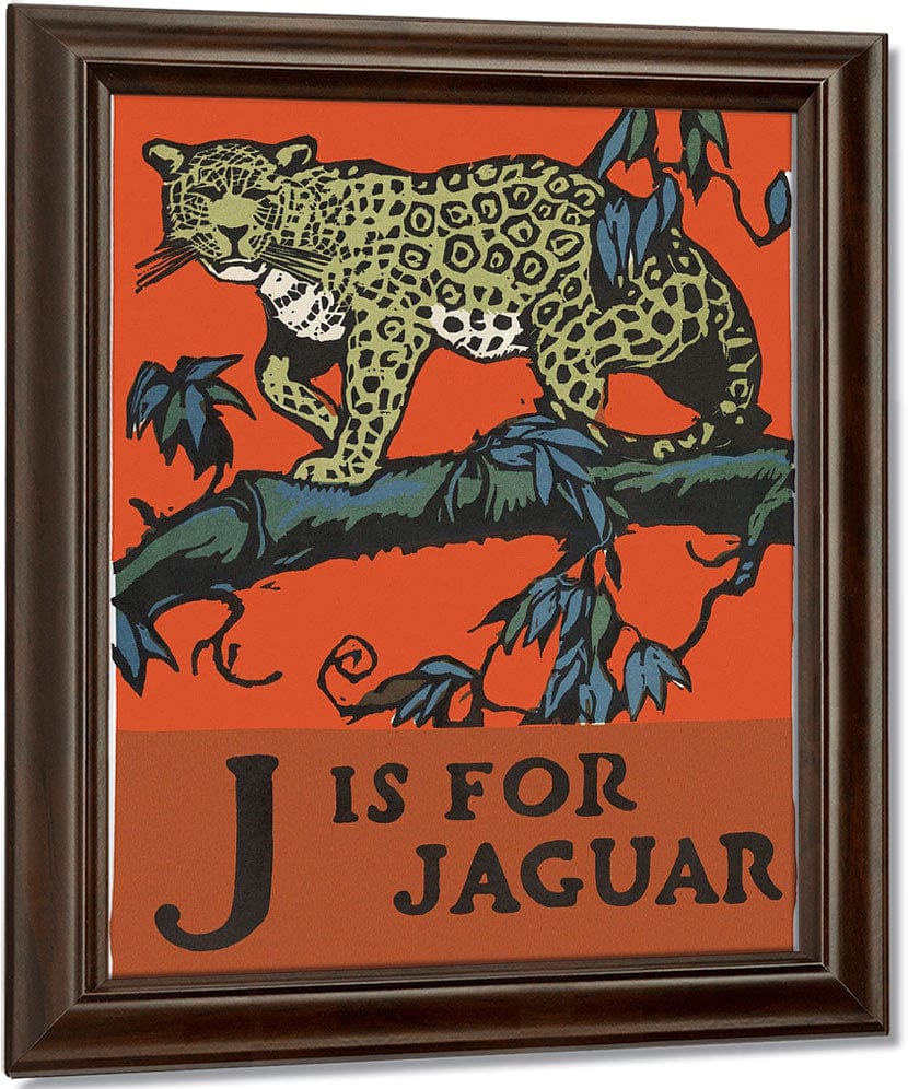 Alphabet J Is For Jaguar By C.B. Falls Fine Art Print