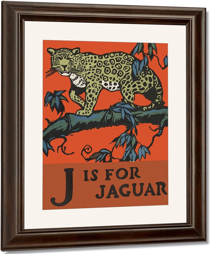 Alphabet J Is For Jaguar By C.B. Falls Fine Art Print