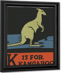 Alphabet  K Is For Kangaroo By C.B. Falls Fine Art Print