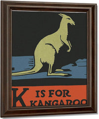 Alphabet  K Is For Kangaroo By C.B. Falls Fine Art Print