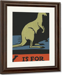 Alphabet  K Is For Kangaroo By C.B. Falls Fine Art Print