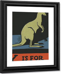 Alphabet  K Is For Kangaroo By C.B. Falls Fine Art Print