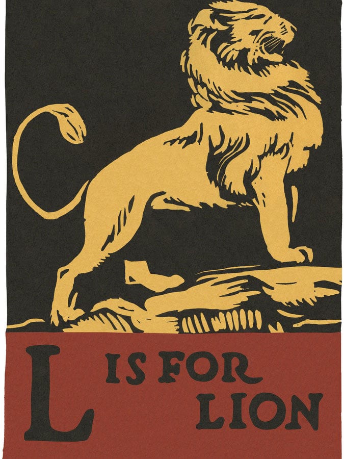 Alphabet  L Is For Lion By C.B. Falls Fine Art Print