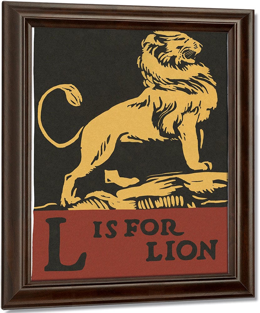Alphabet  L Is For Lion By C.B. Falls Fine Art Print