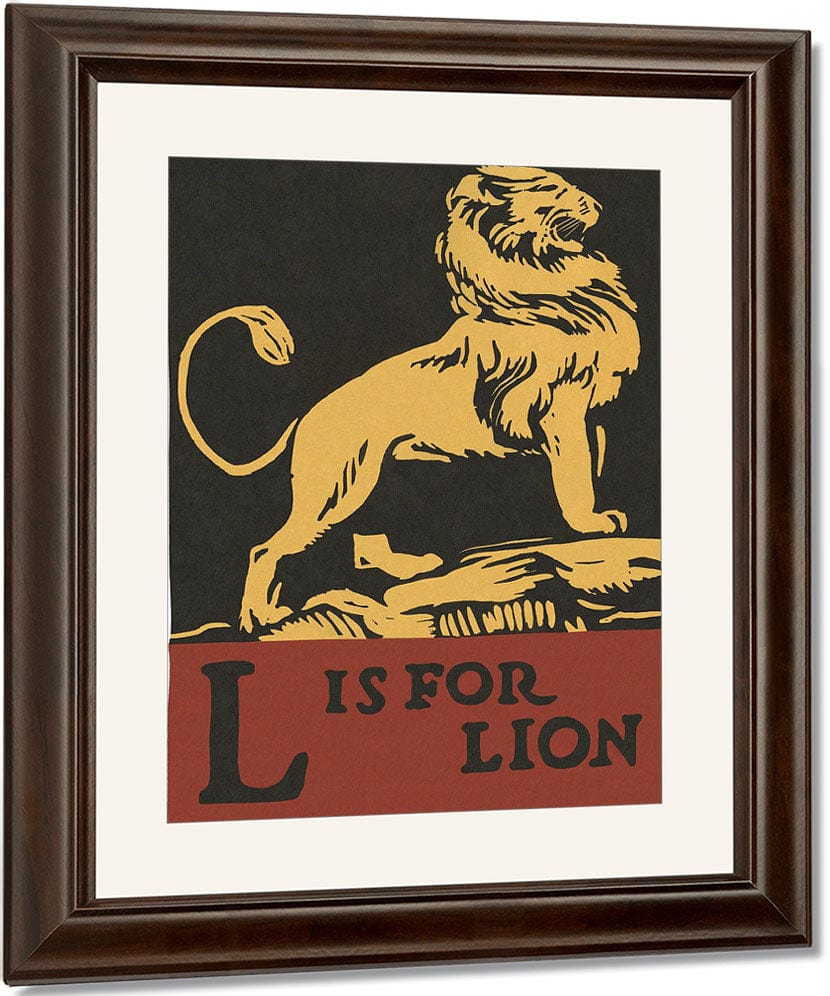 Alphabet  L Is For Lion By C.B. Falls Fine Art Print