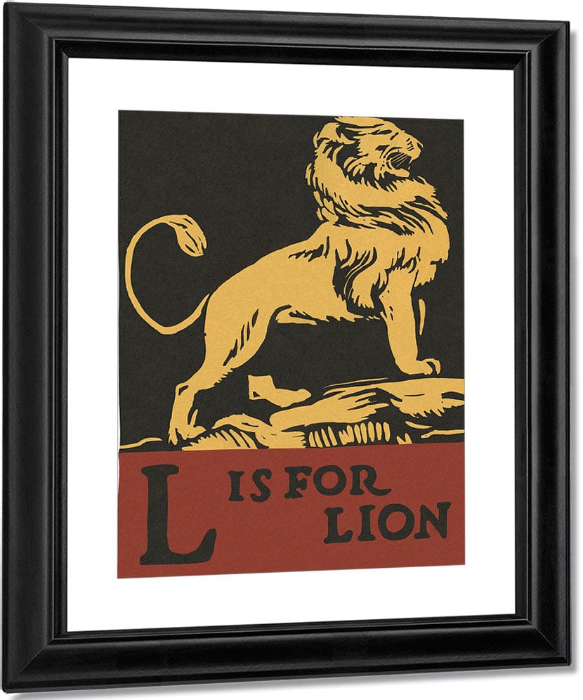 Alphabet  L Is For Lion By C.B. Falls Fine Art Print